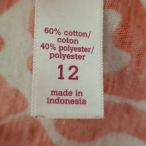 EUC Cute Justice Cold Shoulder Pink Orange Animal Print "Love One Another" Sz 12 - Picture 6 of 7